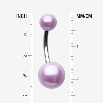 Detail View 1 of Pearlescent Luster Basic Belly Button Ring-Purple